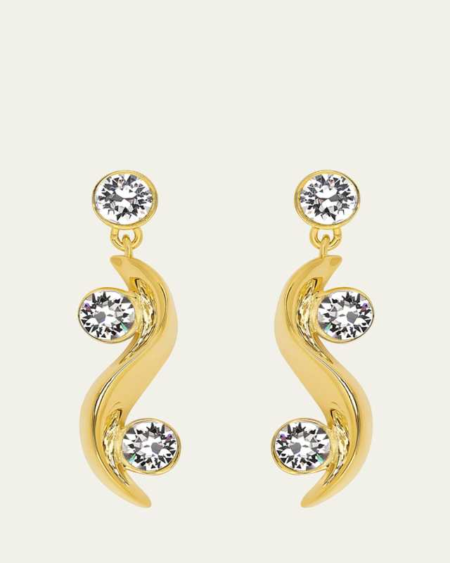 Crystal Wave Drop Earrings